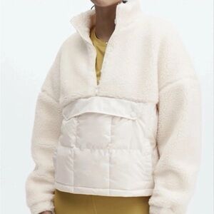 NWOT FABLETICS NELLY MIXED MEDIA HALF ZIP SHERPA PULLOVER JACKET QUILTED SZ XXL